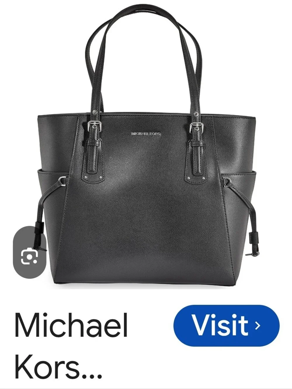 Nwot Michael Kors Black Voyager Leather Tote Bag
